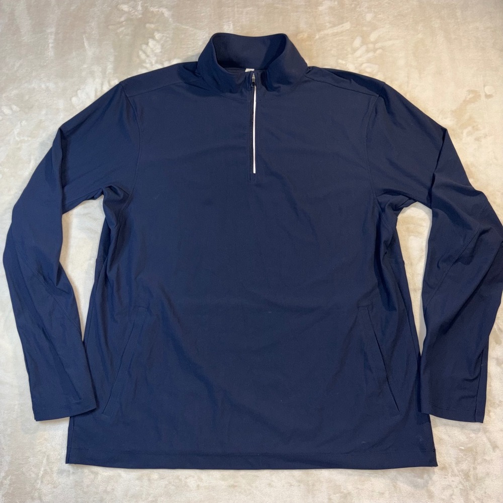 Lululemon Twill Chill 1/2 Zip Nautical Navy Pullover XXL Mens Navy Blue Jacket